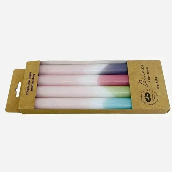 Scandinavian 10” Wax Tapered Candles Family Dinner Easter Pastels Table Decor - Picture 2 of 4